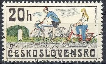 Checoslovaquia 1979 Scott 2255 Sello * Bone Shaker Bicicletas 1870 20h Mi.2522 Yvert2350 Matasello de favor Preobliterado Ceskolovensko Czechoslovakia Tchecoslovaquie